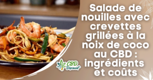 Salade de nouilles avec crevettes grillées à la noix de coco au CBD : ingrédients et coûts